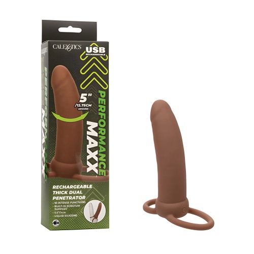 Performance Maxx Rechargeable Thick Dual Penetrator - Brown