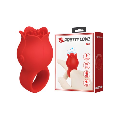 Pretty Love Jae Vibrador de Dedo Floral - Rojo