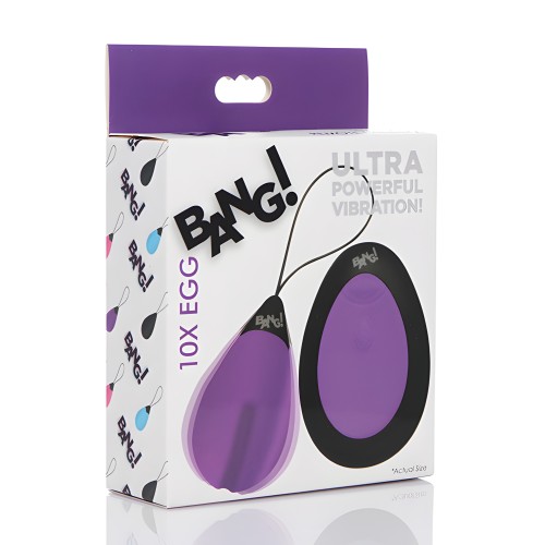 Bang 10X Silicone Vibrating Egg Purple