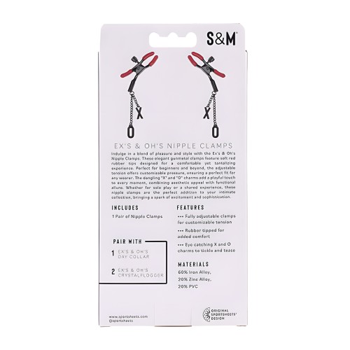 Pinzas para Pezones Ex's & Oh's - Rojo/Negro
