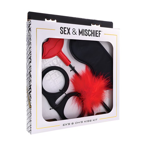 Kit de Beso Ex's & Oh's - Rojo/Negro Sex & Mischief