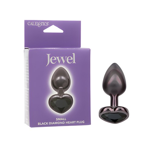 Jewel Plug Anal Corazón Diamante Negro - Pequeño, Negro