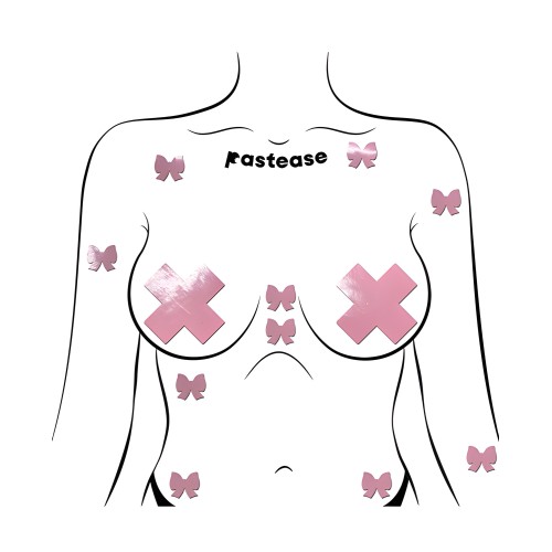 Mini Lazos de Cuero Sintético Pastease - Pack de 8 Rosa Bebé