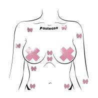 Mini Lazos de Cuero Sintético Pastease - Pack de 8 Rosa Bebé