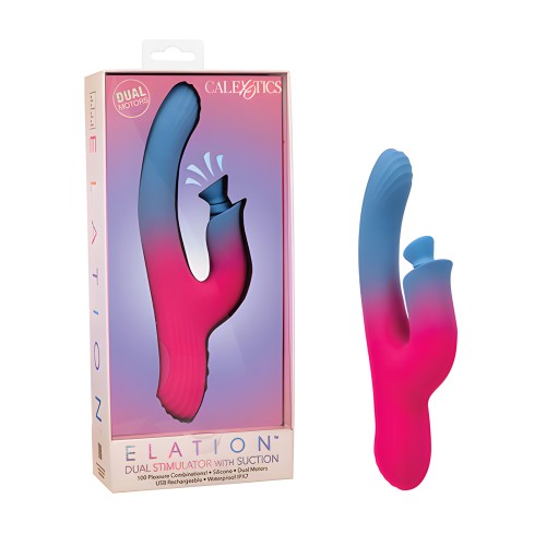Elation Dual Stimulator w/Suction - Blue/Pink