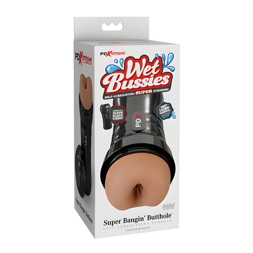 PDX Extreme Wet Bussies Super Bangin' Butthole Stroker - Marrón