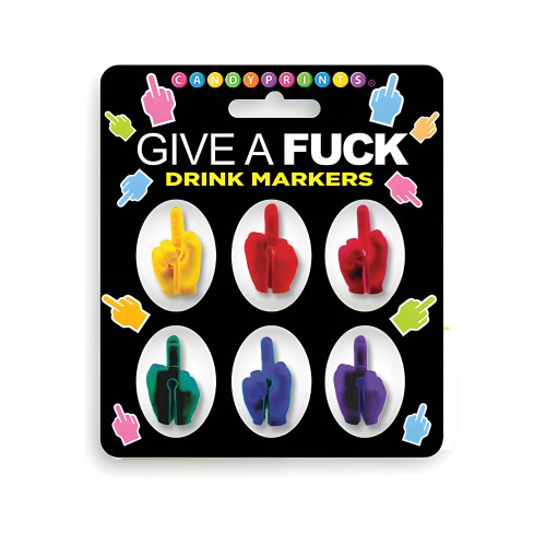 Juego de Marcadores para Bebidas Give A Fuck 6 pcs - Multicolor
