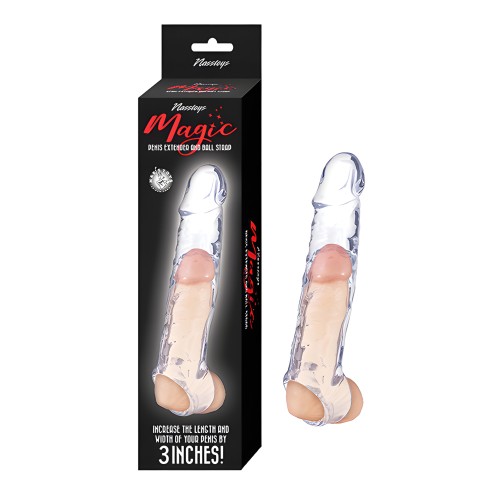 Extensor de Pene de 6.5" y Correa de Testículos - Transparente