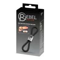 Rebel Two Loop Heavy Rope Cock Lasso - Black