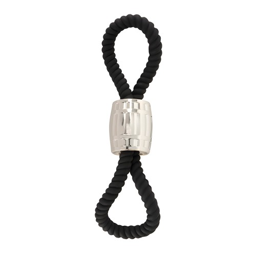 Rebel Two Loop Heavy Rope Cock Lasso - Black