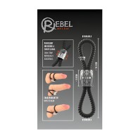Rebel Two Loop Heavy Rope Cock Lasso - Black