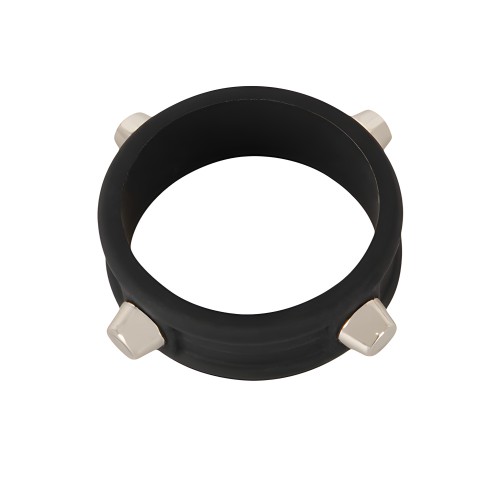 Rebel Cock Ring w/Studs - Black