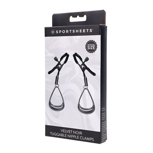Sportsheets Velvet Noir Pinzas para Pezones - Negro