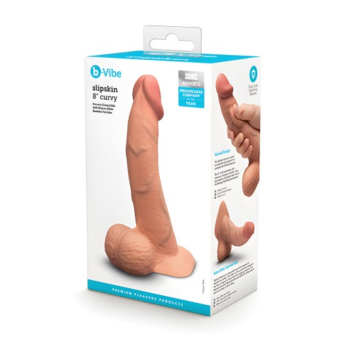 b-Vibe Slipskin Dildo Curvy de 8" - Mocha
