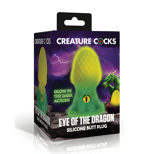 Creature Cocks - Eye of the Dragon Silicone Butt Plug - Green