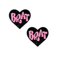 Neva Nude Brat Glitter Heart Pasties