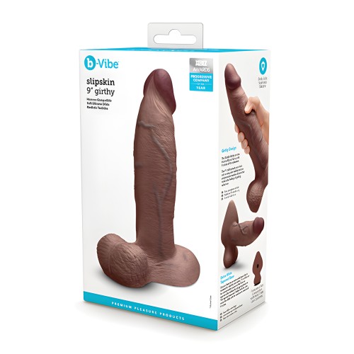 b-Vibe Slipskin 9" Girthy - Marrón