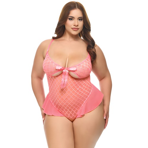 Aubrielle Diamond Mesh Underwire Teddy