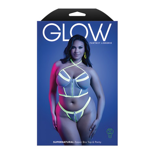 Bralette y Tanga que Brillan en la Oscuridad