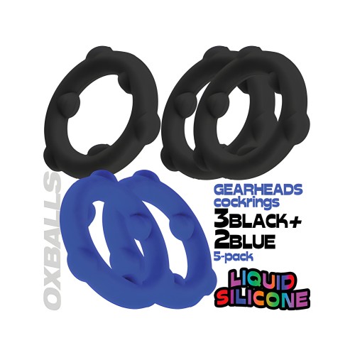 Oxballs Gearheads 5 Pack Spinner Rings - Blue/Black