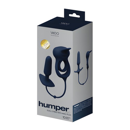 Humper Dual C-Ring w/Anal Plug - Black