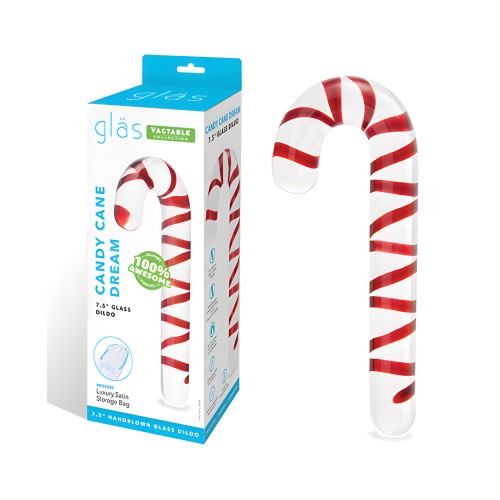 Glas Candy Cane Dream Dildo - 7.5"