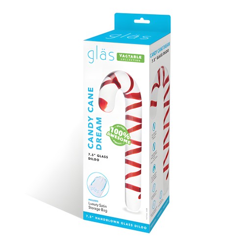 Glas Candy Cane Dream Dildo - 7.5"