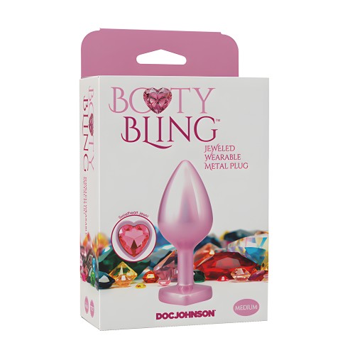 Booty Bling Jeweled Metal Plug - Medium Pink