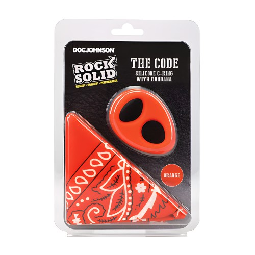 Rock Solid The Code Cock Ring - Orange/Black