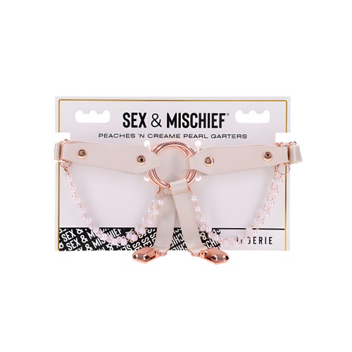 Sex & Mischief Peaches 'n CreaMe Pearl Garters | Sex & Mischief