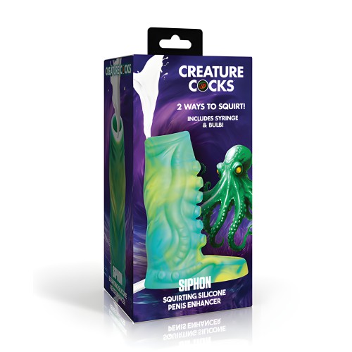 Creature Cocks Tentacle Squirting Silicone Penis Enhancer - Verde