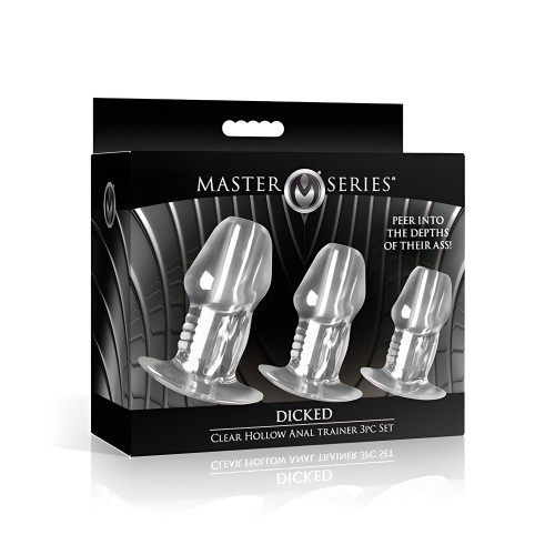 Master Series - Set de Plug Anal Hueco Transparente Dicked