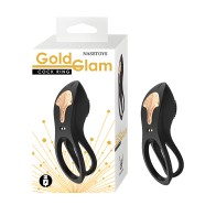 Gold Glam Cock Ring - Black