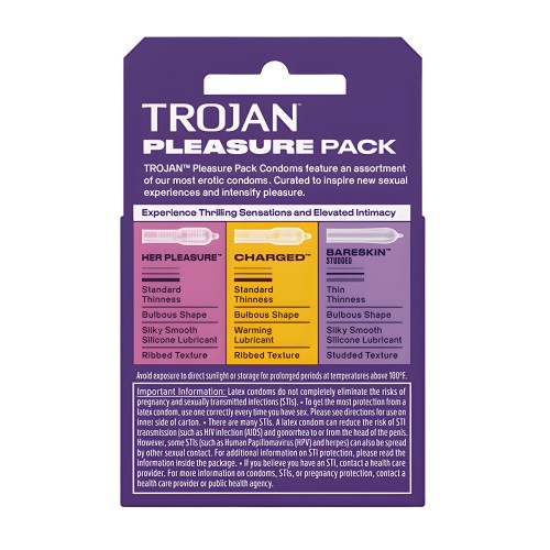 Trojan Pleasure Condoms - Assorted Box of 3