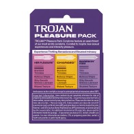 Trojan Pleasure Condoms - Assorted Box of 3