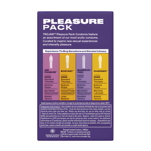 Condones Trojan Pleasure - Caja Asst. de 12