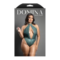 Domina Lace Halter Teddy - Green QN
