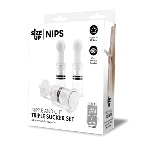 Triple Sucker Set for Nipple & Clit