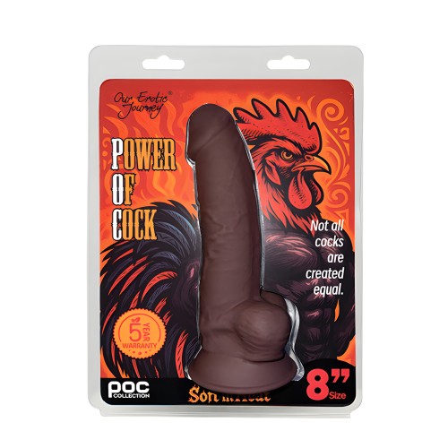 Power of Cock 8" Dildo - Dark Brown
