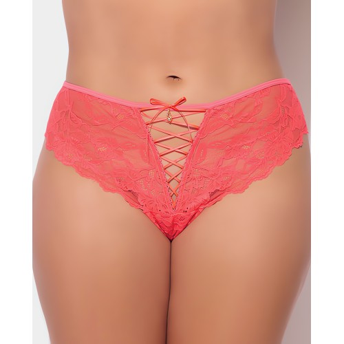 Tanga Bella con Detalle de Joya - Coral