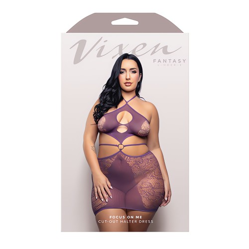 Vixen Focus On Me Vestido Halter con Detalles de Anillo - Púrpura QN