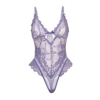 Valentine Soft Cup Lace Teddy - Purple 3X/4X