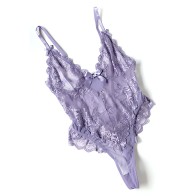 Valentine Soft Cup Lace Teddy - Purple 3X/4X