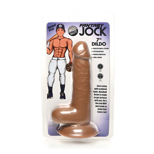 Dildo Jock Baseball Brian de Curve Toys 7" - Tan