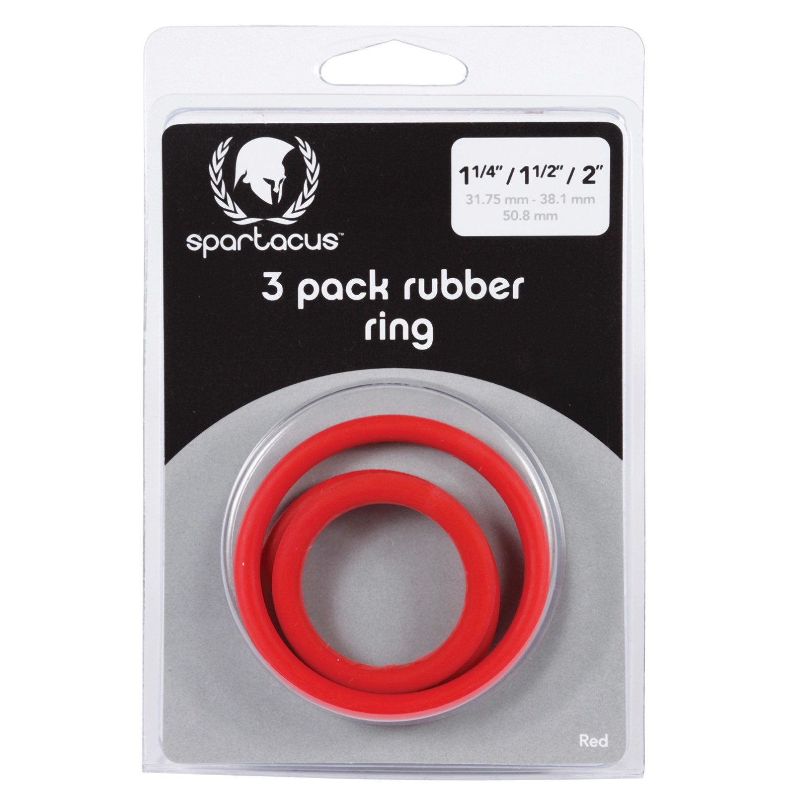 Spartacus Rubber Cock Ring Set Pack of 3 Red Spartacus Rubber Cock Ring Set Pack of 3 Red