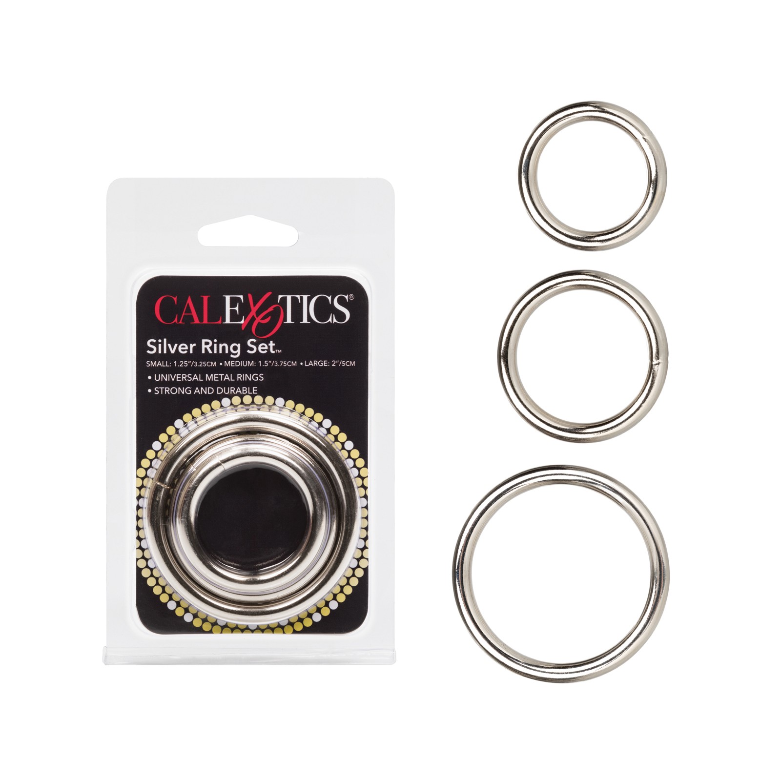 Conjunto de Anillos Plateados para Placer Intenso Conjunto de Anillos Plateados para Placer Intenso
