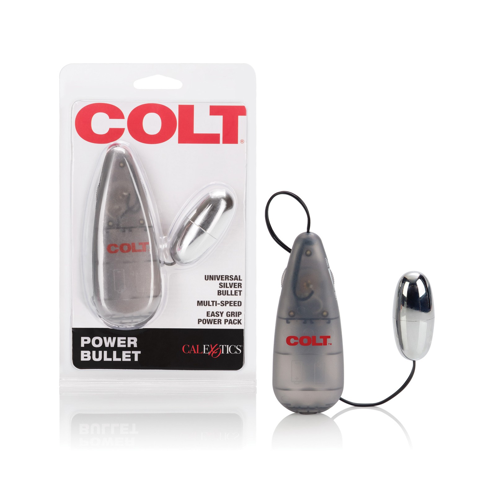 COLT Multi-Speed Power Pak Bullet Vibrator Silver COLT Multi-Speed Power Pak Bullet Vibrator Silver