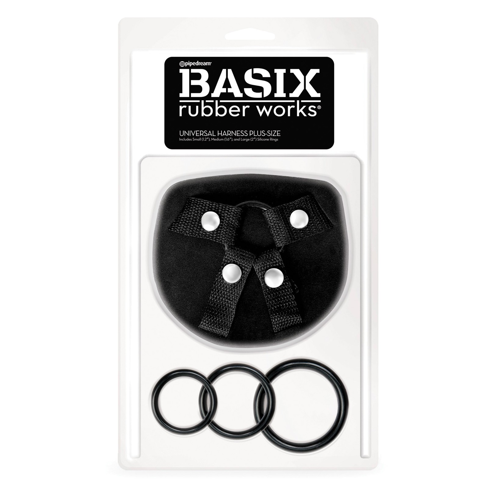 Basix Rubber Works Arnés Universal Talla Grande - Negro Basix Rubber Works Arnés Universal Talla Grande - Negro