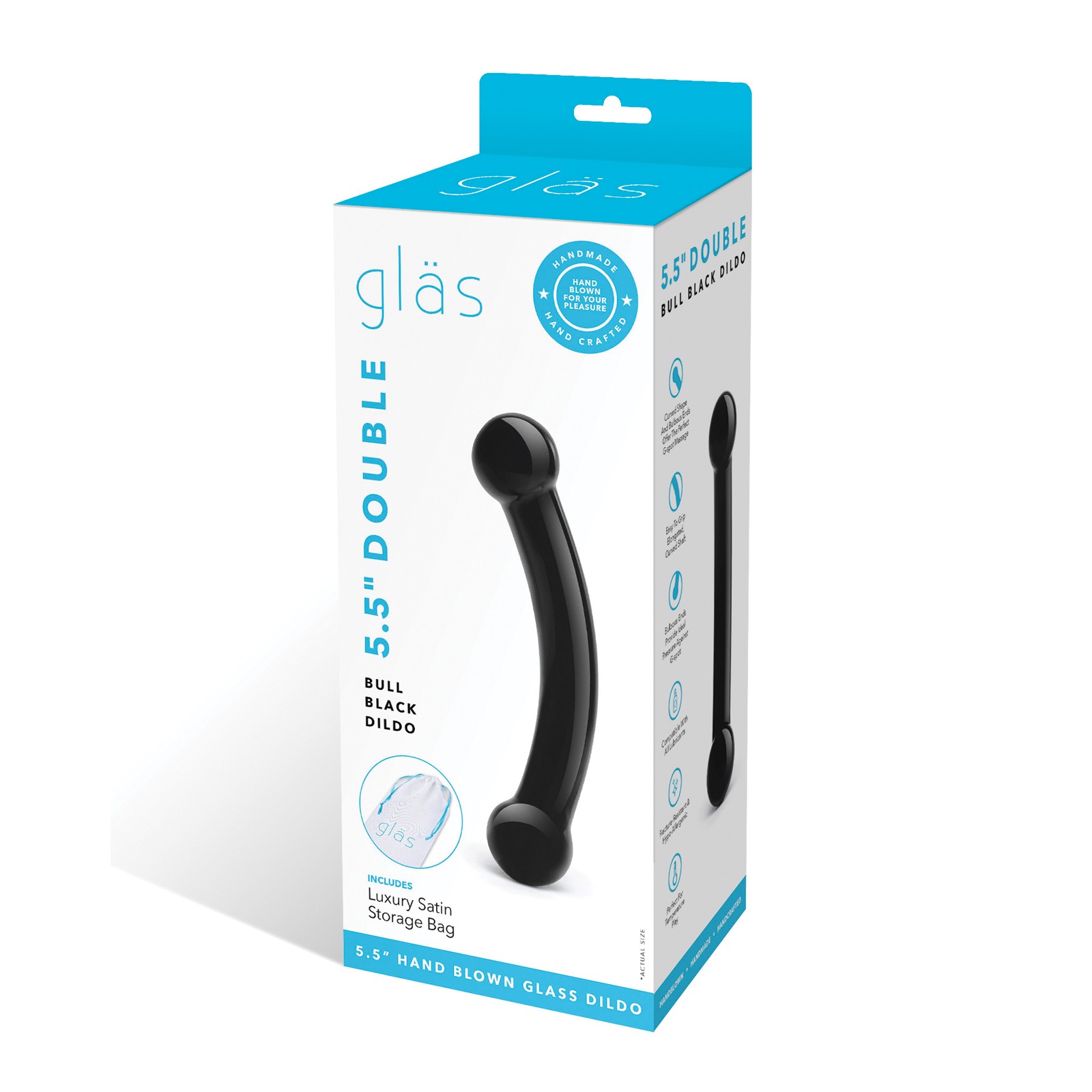 Dildo de Cristal Doble Bull Negro Dildo de Cristal Doble Bull Negro