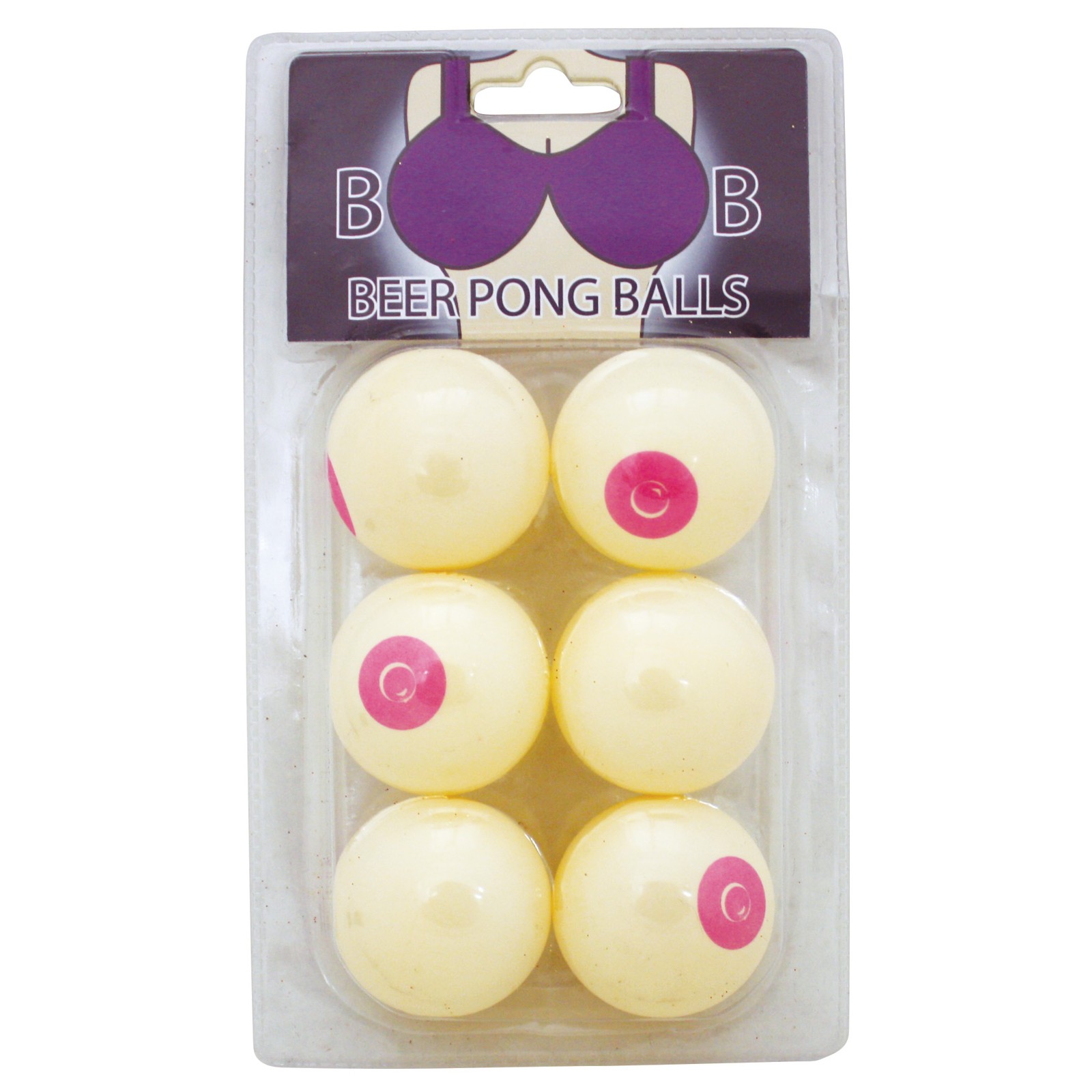 Pelotas de Beer Pong con Forma de Pecho - Pack de 6 Pelotas de Beer Pong con Forma de Pecho - Pack de 6